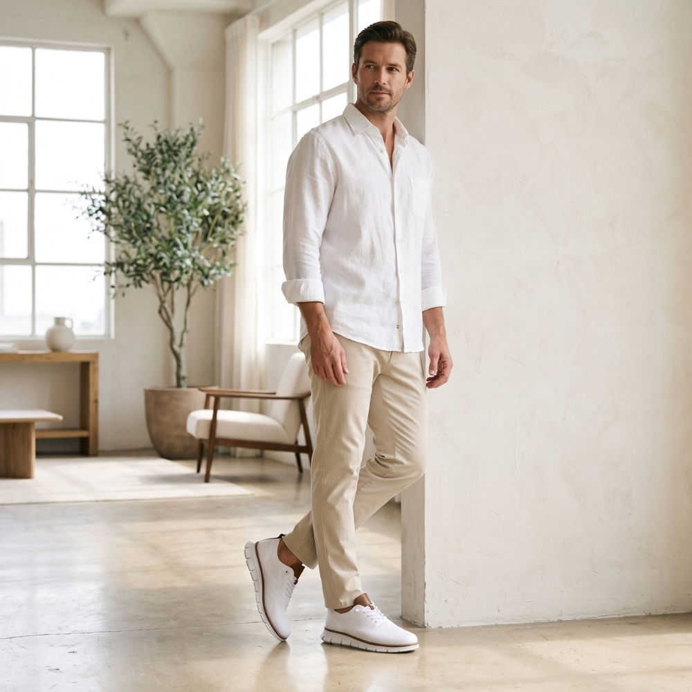 Pace Blanc — Sneakers en maille respirante