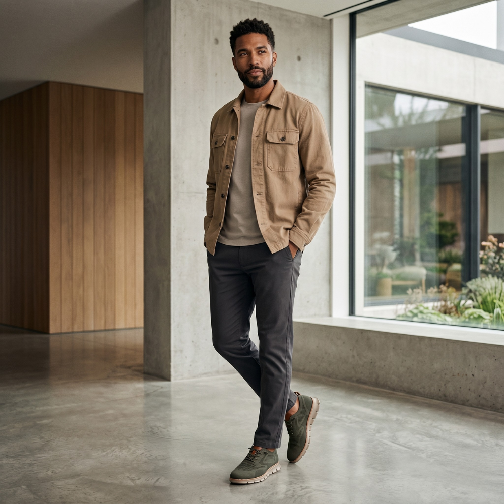 Pace Kaki   — Sneakers en maille respirante